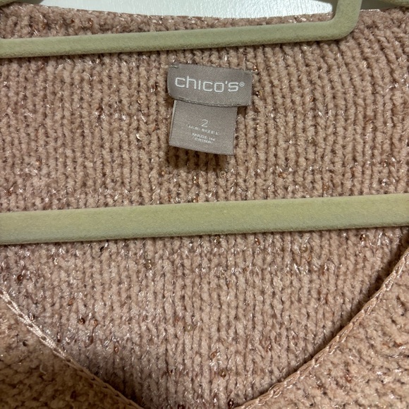 Chico’s Pink Shine V-Neck Sweater 2 - Picture 6 of 13